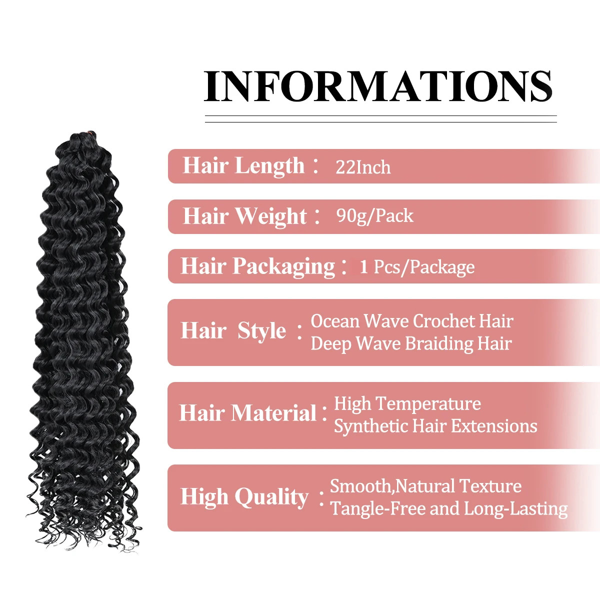 Ocean Wave Crochet Hair 28Inch Ariel Curly Synthetic Loose Deep Wave Braiding