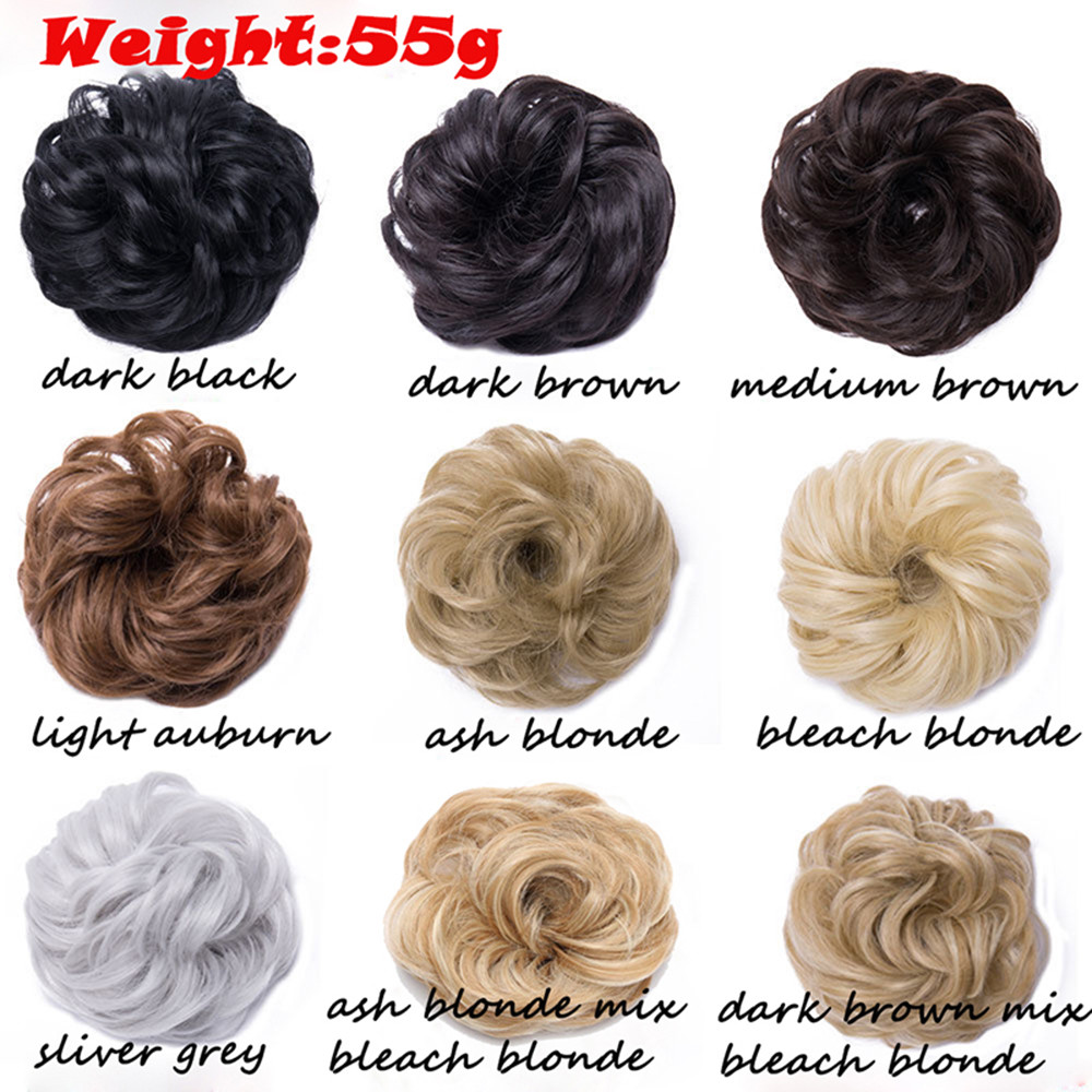 Synthetic Hair Elastic Scrunchie Bun Wrap For Wave Curly Hair Chignon Ponytail U