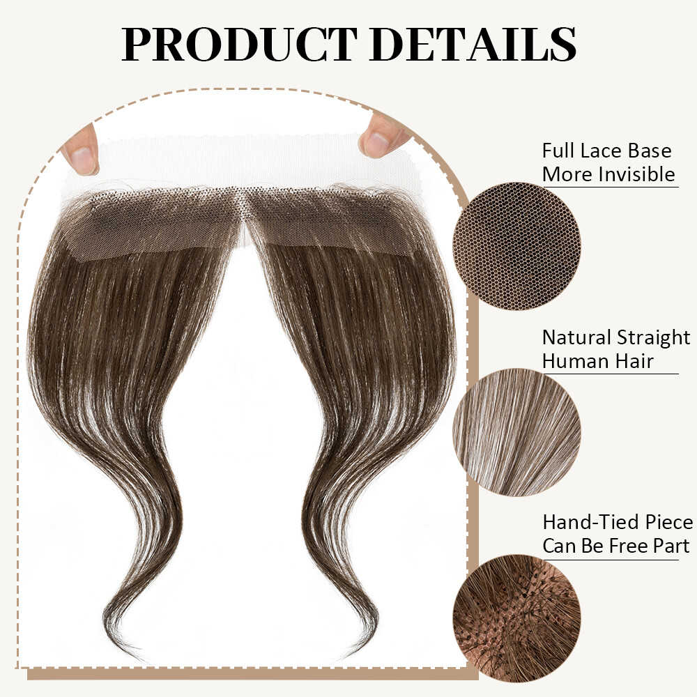 Free Part Full Lace Hairpiece Topper Human Hair Piece Patch 0.75″x6.25″ 1.5″x11″