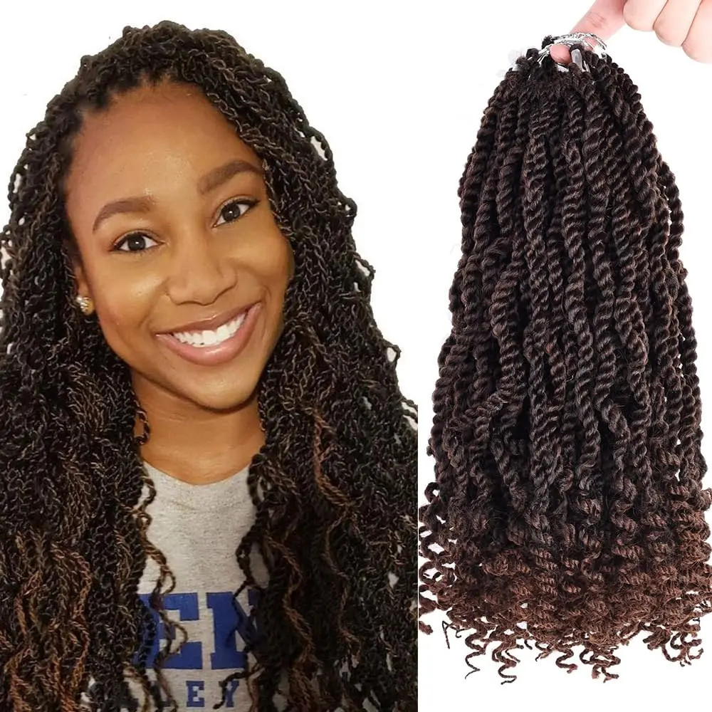 Wavy Senegalese Twist 12 Inch Crochet Braids Synthetic Braiding Hair Extensions