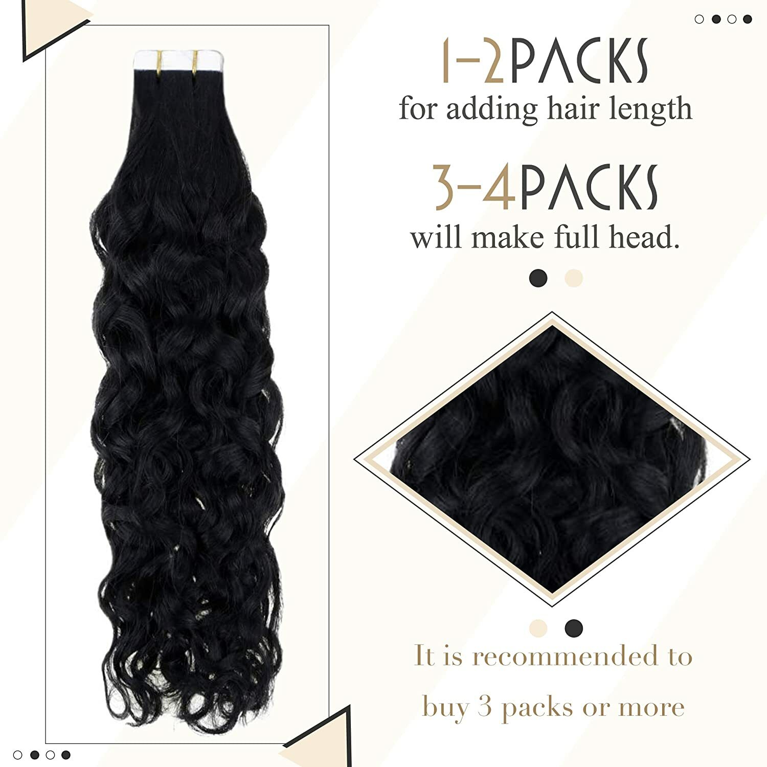 Deep Loose Curly Tape in Human Hair extension Skin Wef Tapes On Hair 100g 40Pcs
