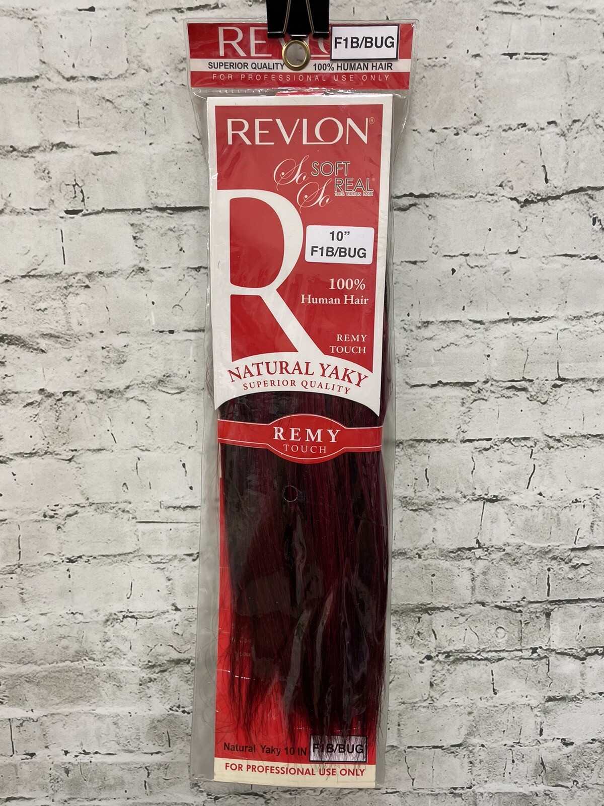 #F1B/BG Revlon 100% Human Hair Weaving extension 12″ NIP Off black/Burgundy