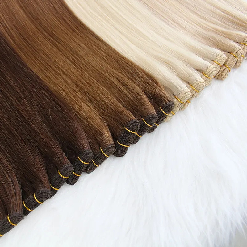Sew in Wefts Hair Extensions 100% Real Human Hair Double Weft Bundles 16-30inch