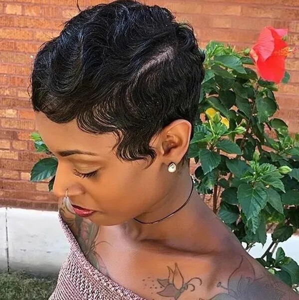 Natural Finger Wave Lace Front Human Hair Wigs for Women Daily Party L Part Lace