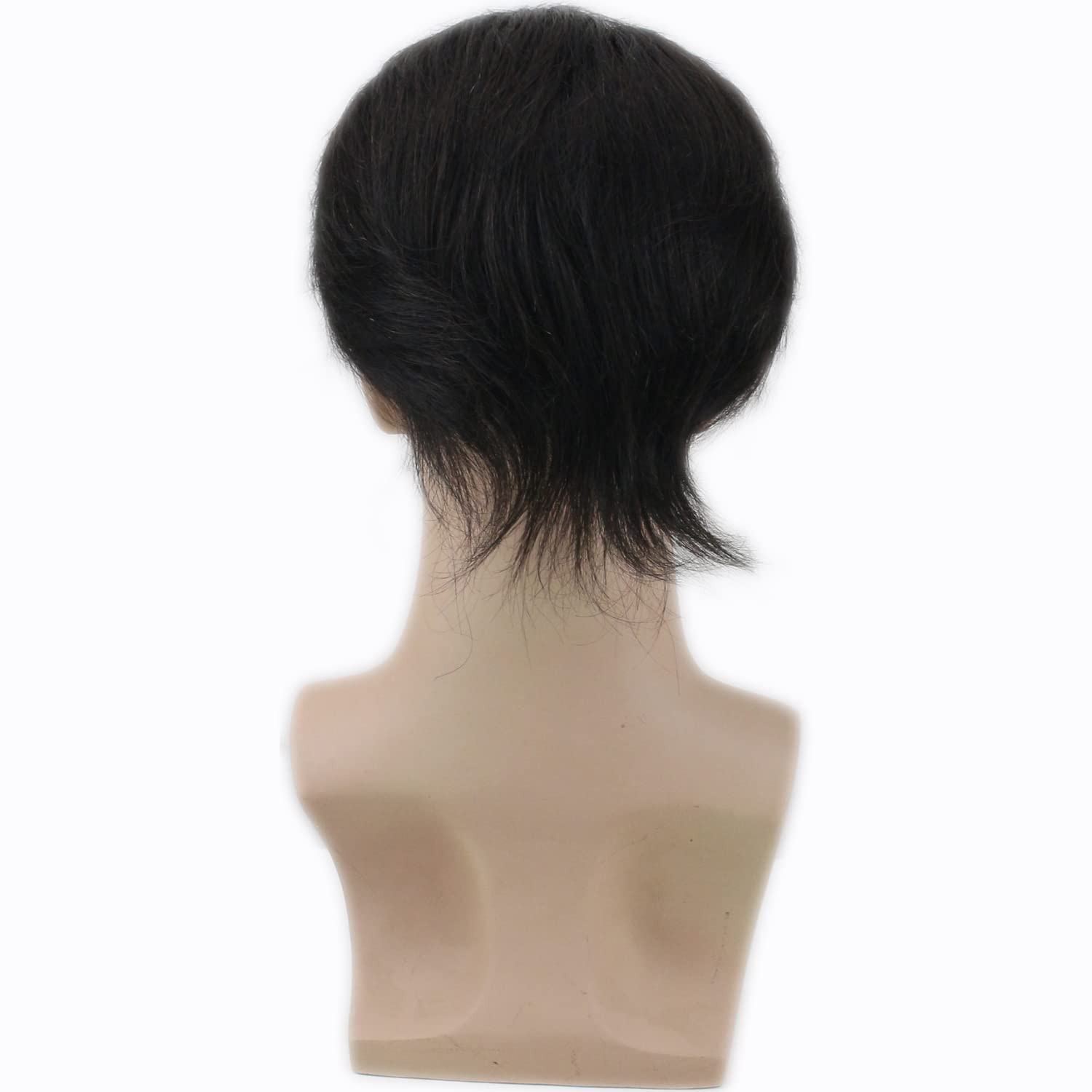 Natural Black Men’s Toupee – European Virgin Hair 10″x8″ PU Base
