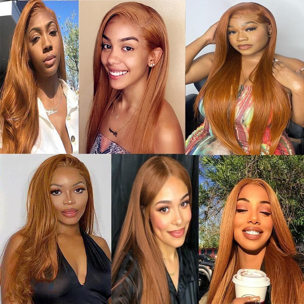 Xddnamei Brazilian Virgin Human Hair Bundles Color 30 Light Brown Straight Wave