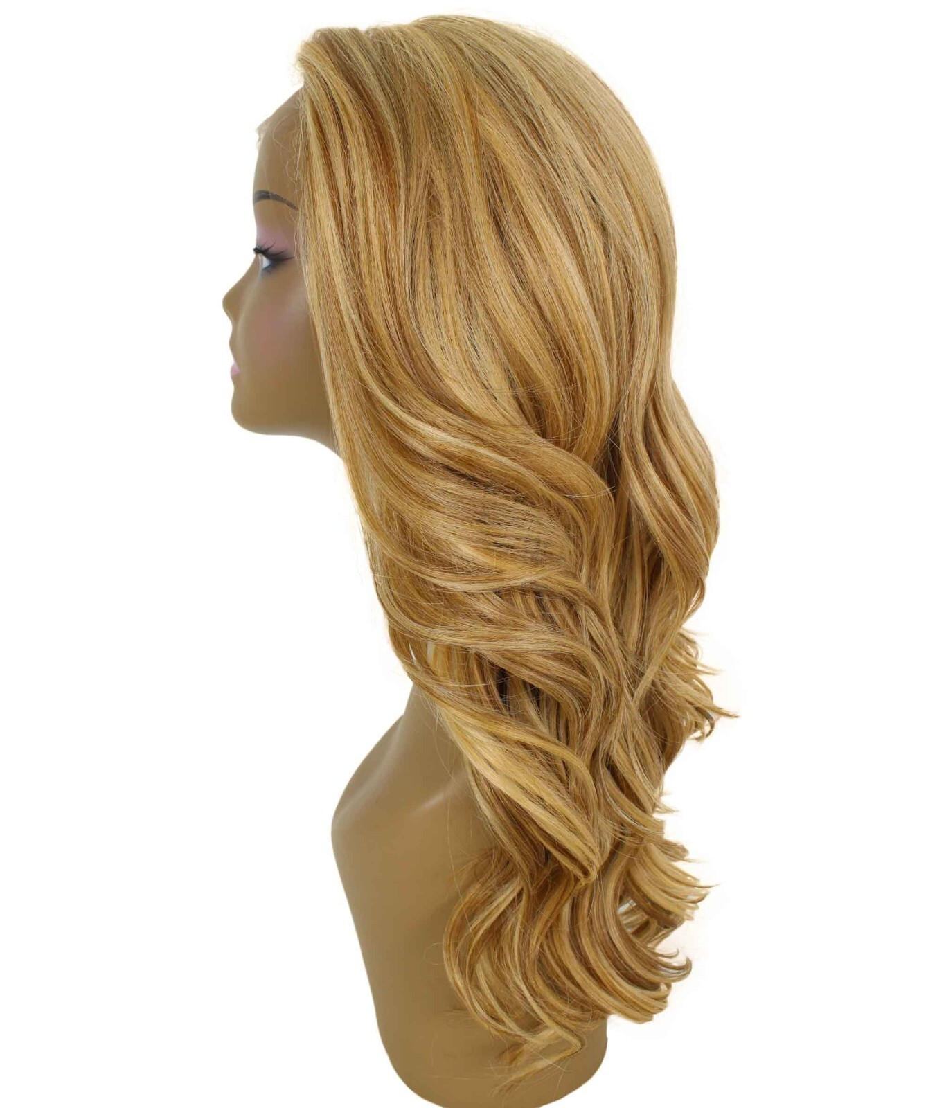 Wavy 21 in 4X4 Hand Tied Lace Front Wig, Strawberry Blonde Blend-BLT-0106-048