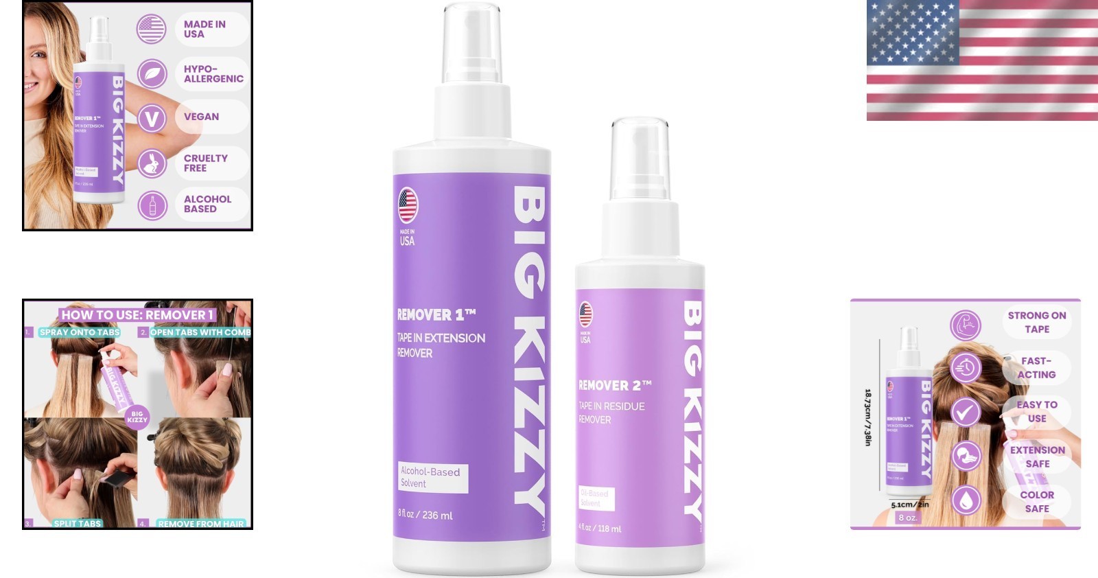 Effortless Tape In Remover 8 Oz. + Residue Solution 4oz – Aromatic & Effective