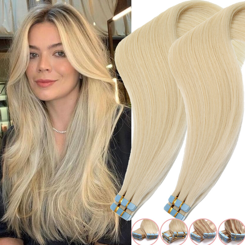200G Tape In 100% Remy Human Hair Extensions Seamless Skin Weft Thick 18″-24″ US
