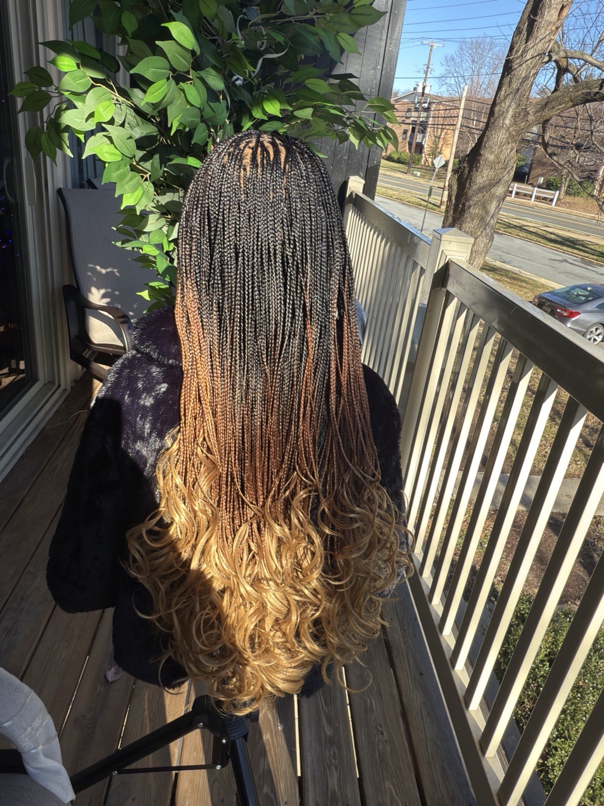 Long Braided Curly Wig for Women | Black Brown Blonde Ombre | Fashion Hairpiece