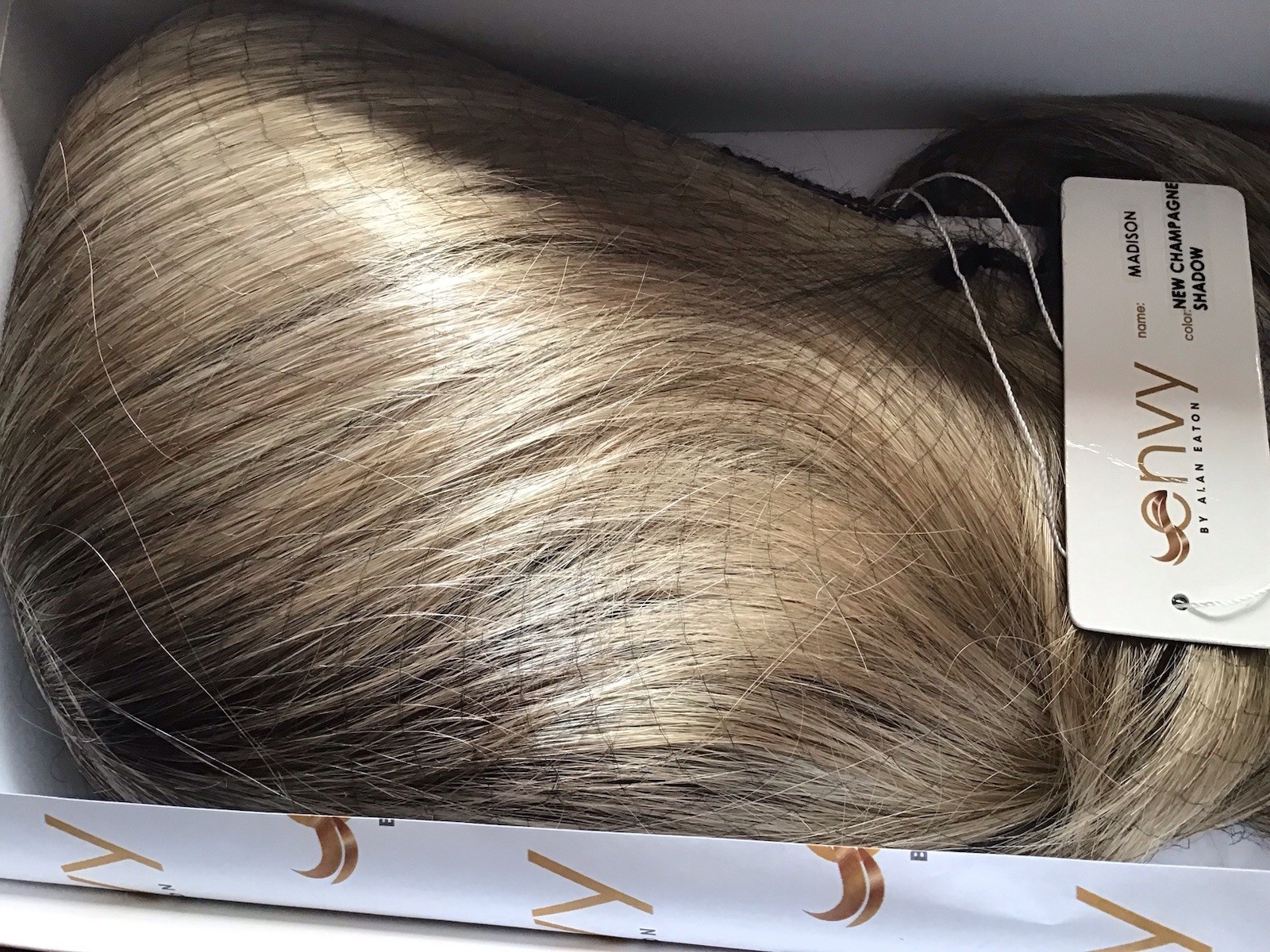 FLASH SALE NEW IN BOX MADISON Wig by ENVY NEW PLATINUM SHADOW Frosted Lace Front