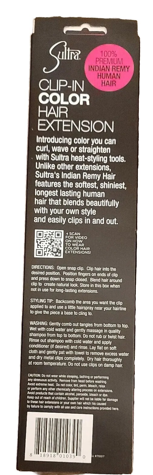 New Sultra Ultra Pink Cheetah Clip Hair Extension-100% Premium Remy Human Hair