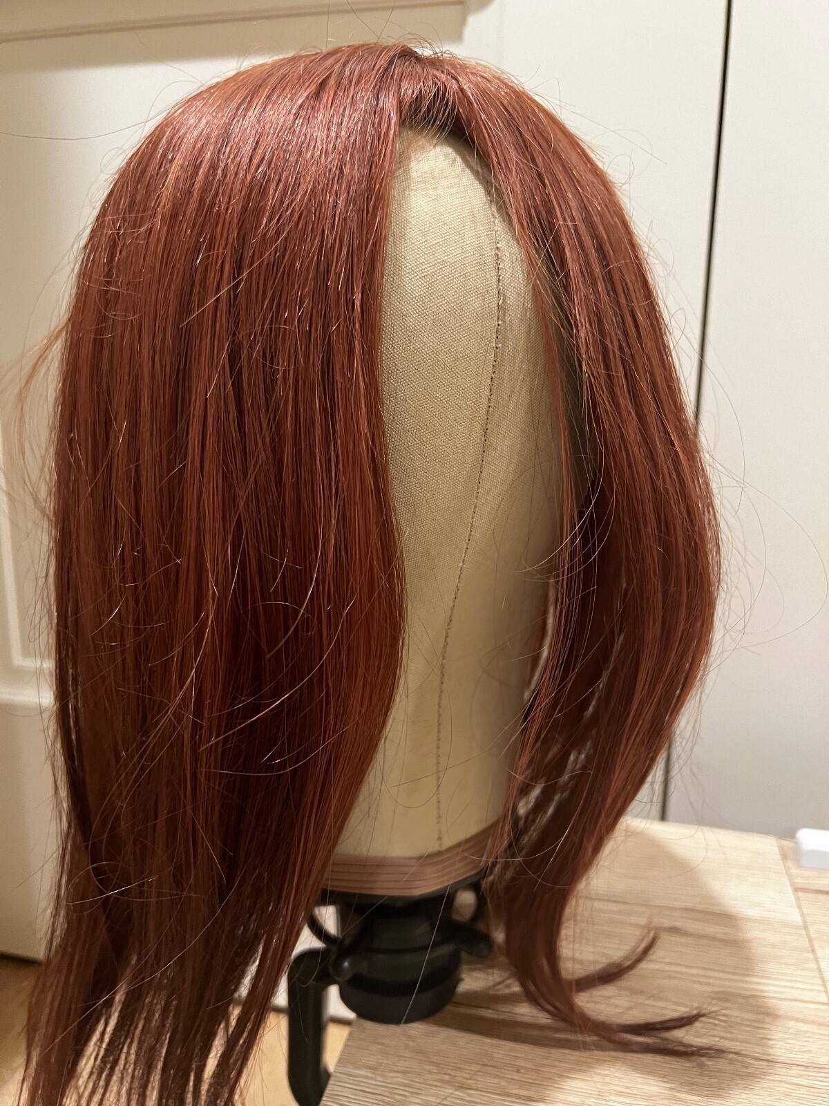 100% Human Hair Topper Cowboy Red Straight Hair 16″