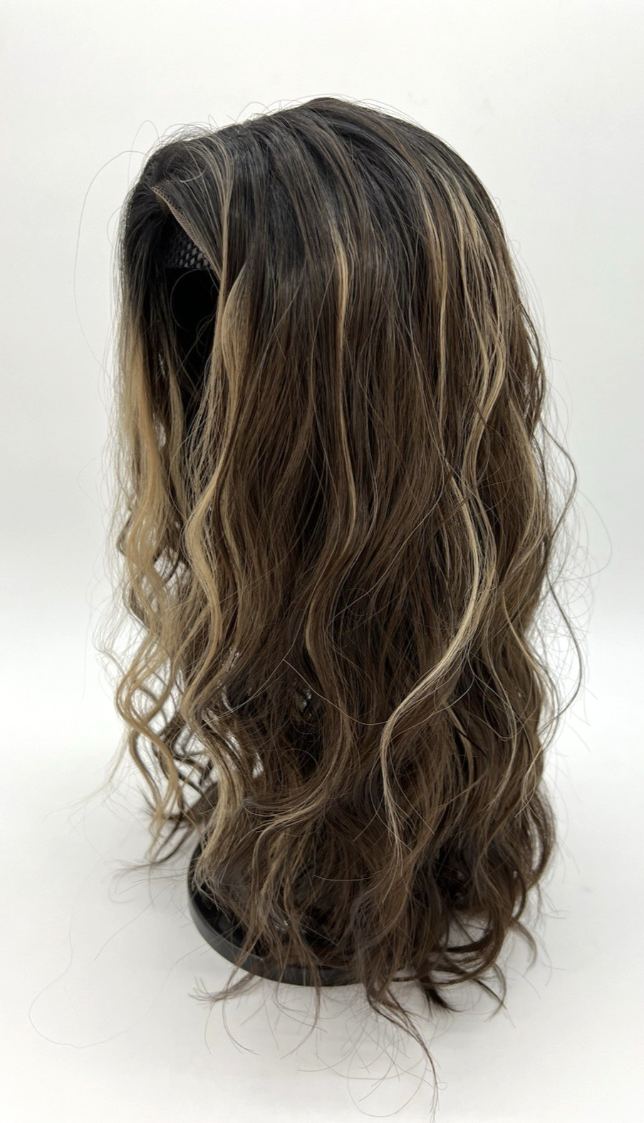 Dark Brown Mixed Blonde Long Wavy 18in Women Premium Hair Wig