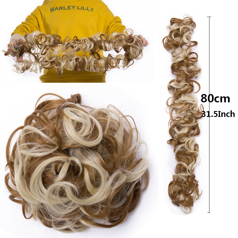 Real Thick New Curly Hair Extension Hairpiece Bun Updo Scrunchie Pony Tail us