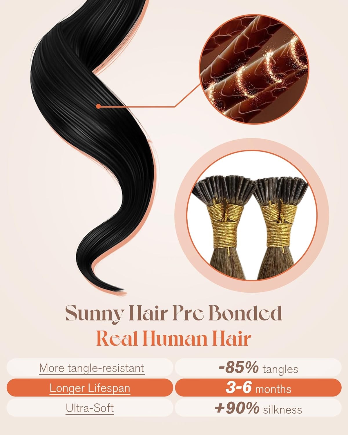 Sunny Hair I-TIP 14in #4 Chocolate Brown Hair Extensions – I-TIP_4_14_50G3