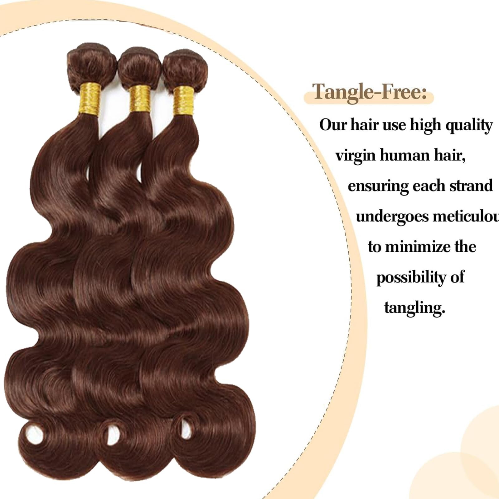 Fabimiya 16 18 20 Inch Human Hair Bundles Chocolate Brown 4 Body Wave Bundles