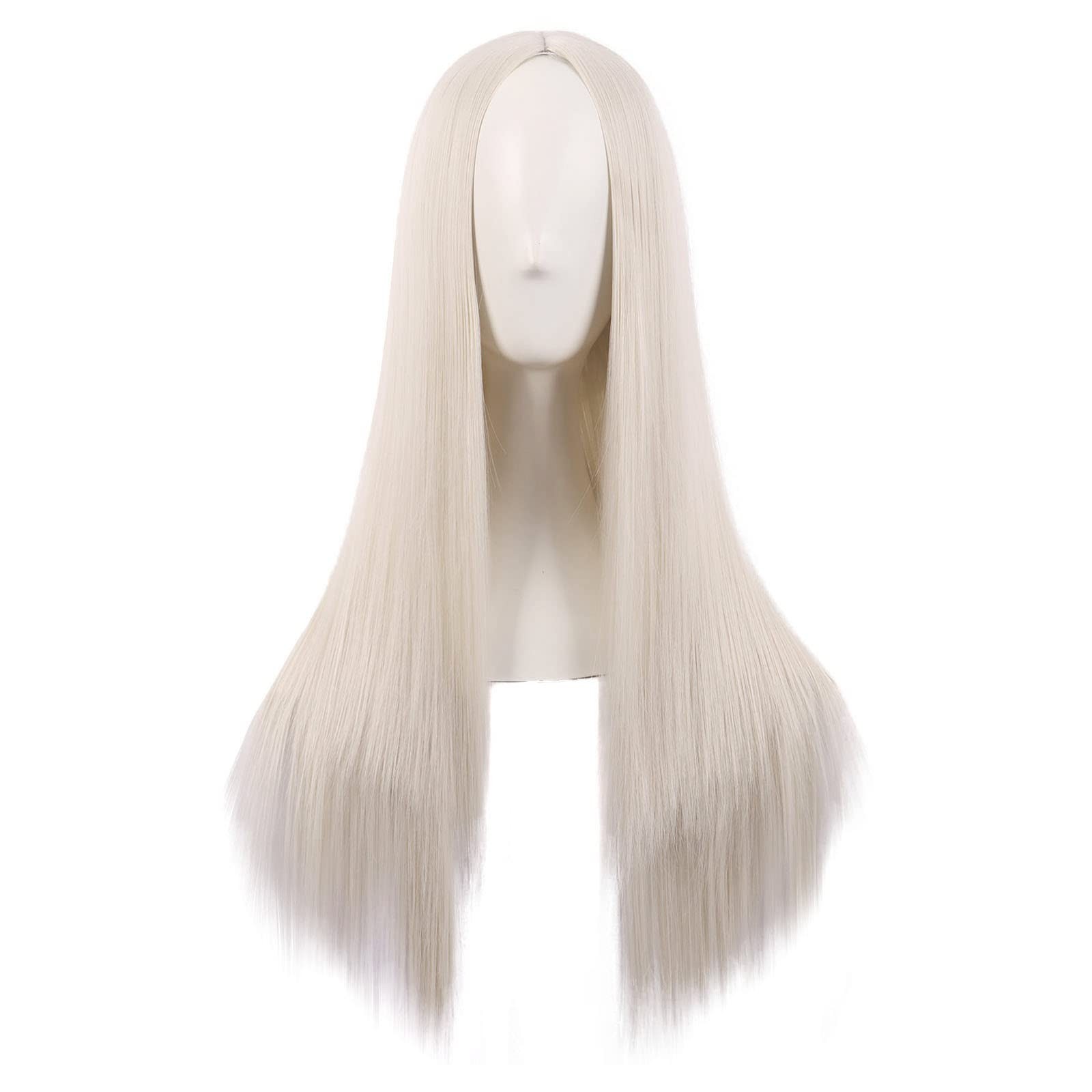 28 Inch/70 cm Women Special Long Straight Synthetic Wig (Platinum Blonde)