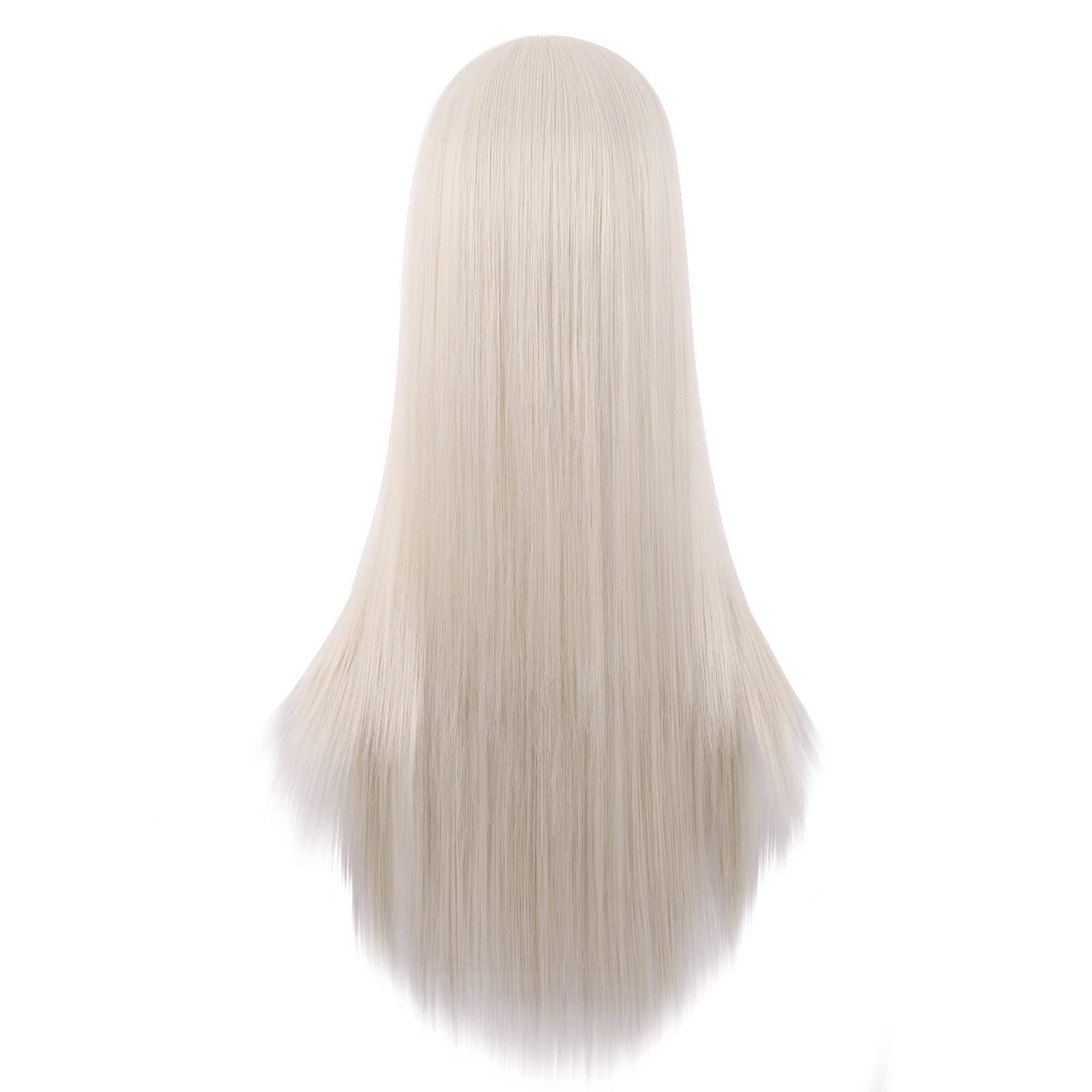 28 Inch/70 cm Women Special Long Straight Synthetic Wig (Platinum Blonde)