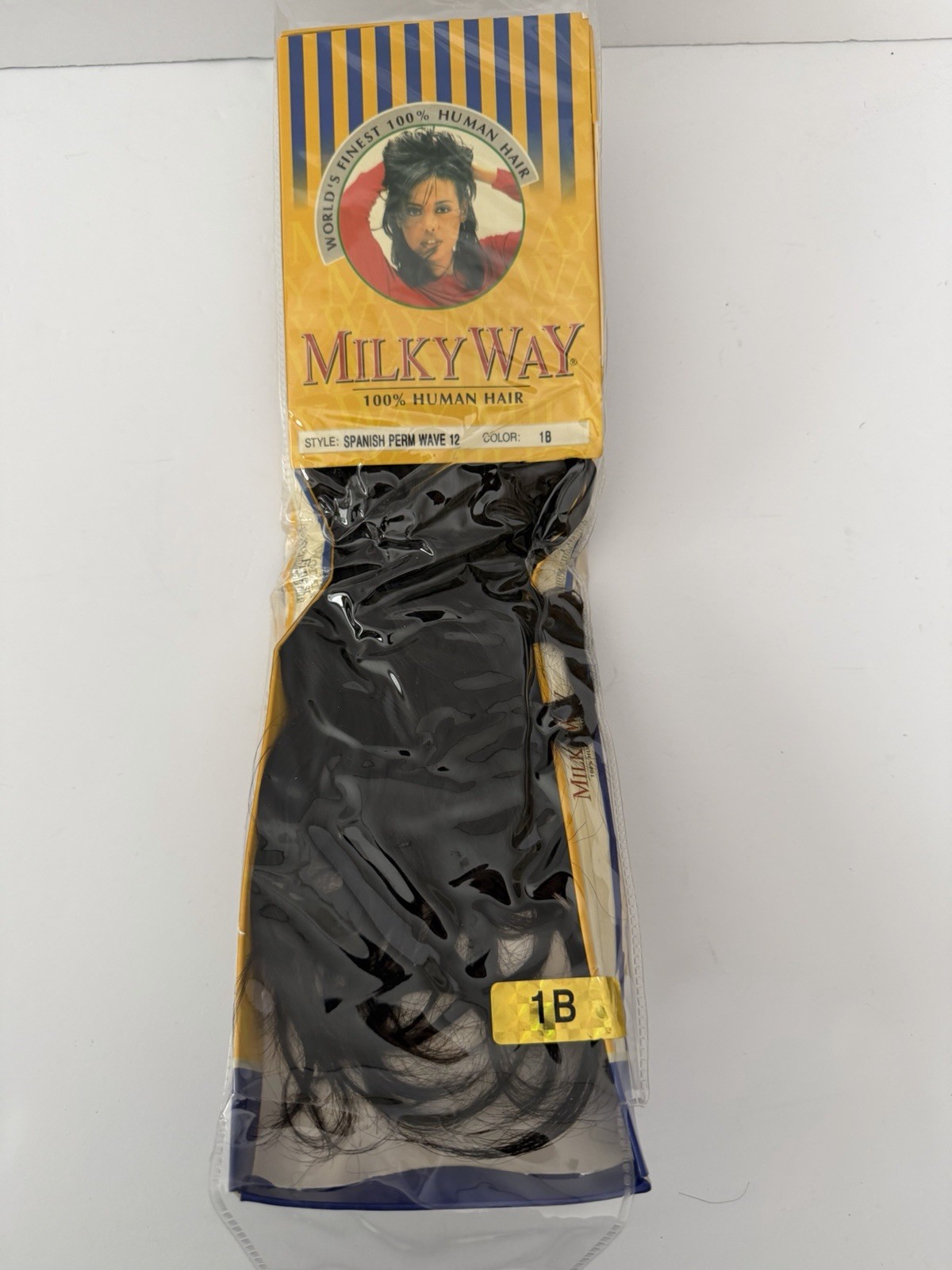 Milky Way 100% Human Hair 12” Extensions Spanish Perm Wave #1B