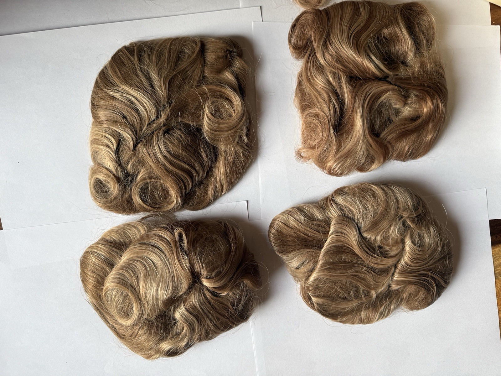 Large 100% Human Hair Wiglet Brown Hazelnut Curly Thick Indian Extension Clip