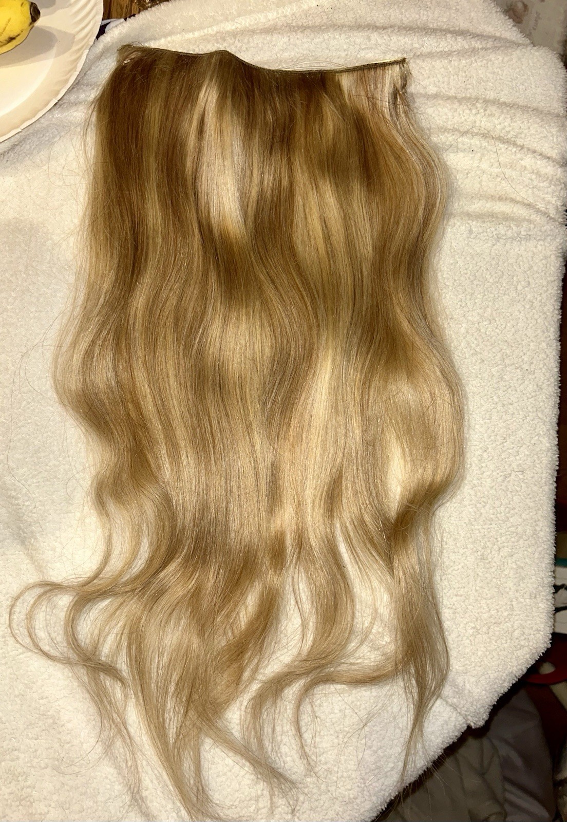 Blonde W Highlights Halo Hair Extensions daydream hidden crown 18” Color 60/8