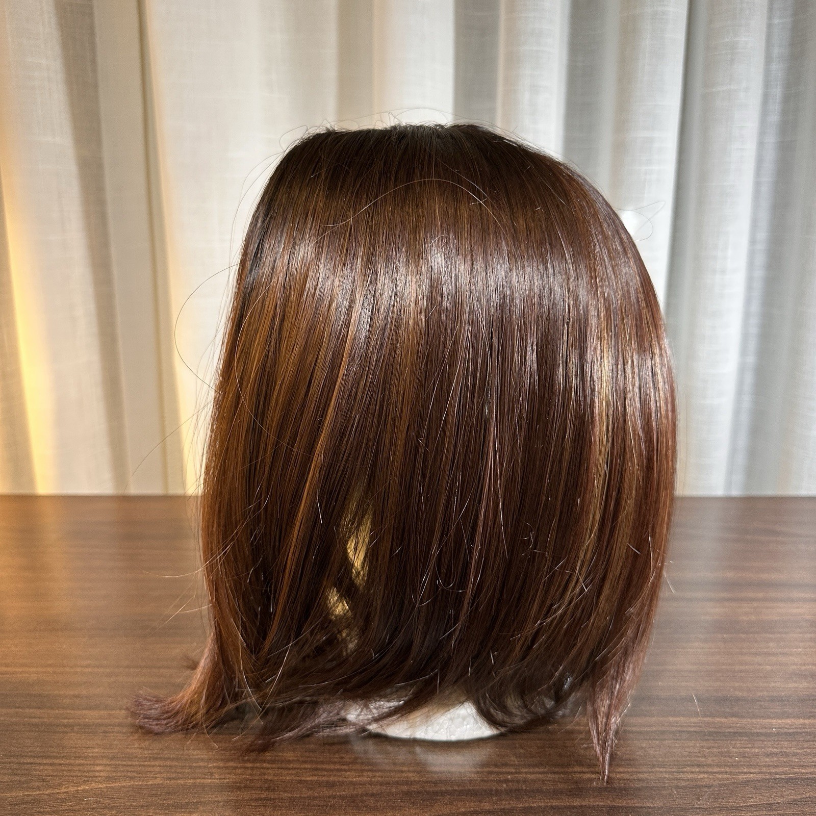 Brown Shoulder Length Synthetic Lace Front Wig Adjustable Natural Style