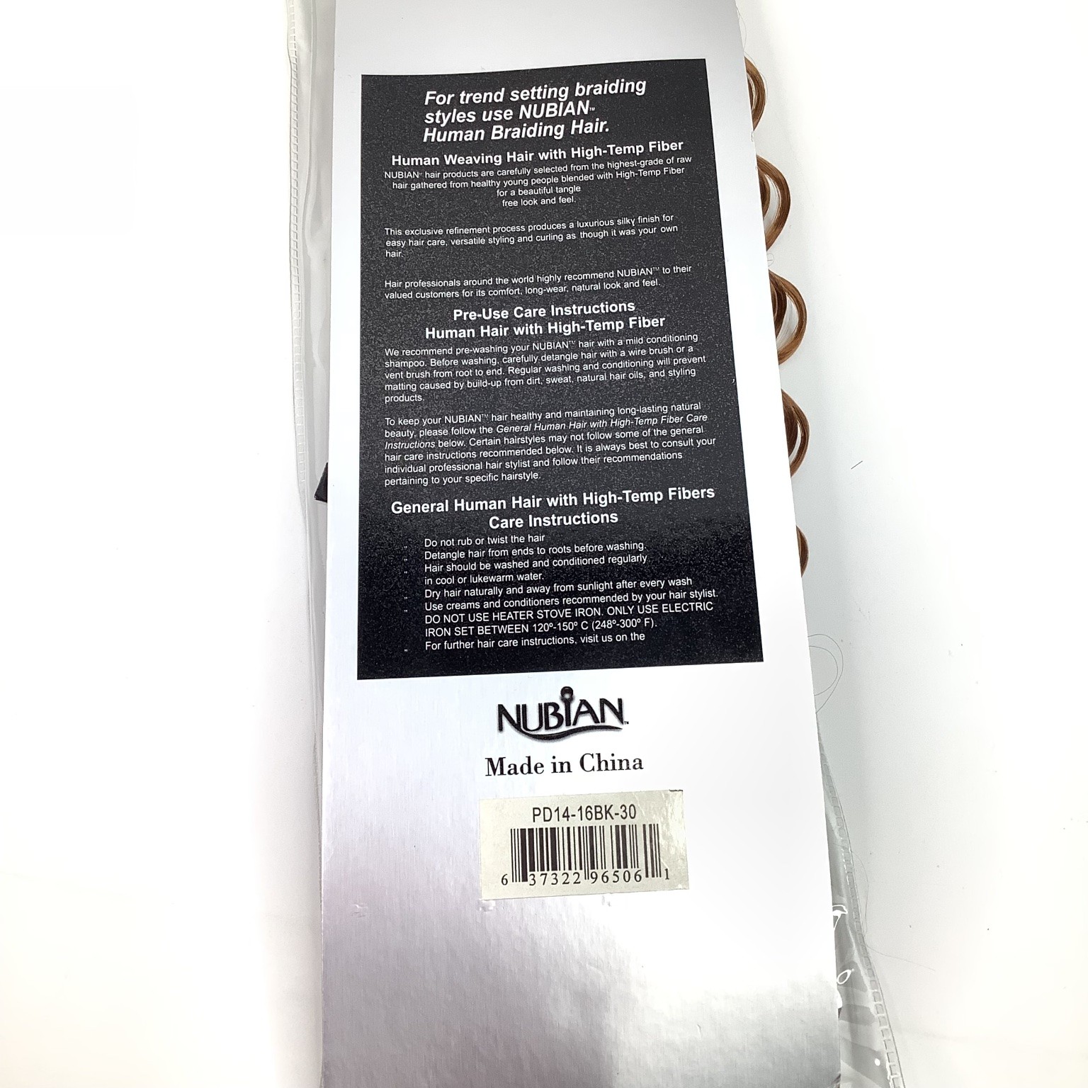 NUBIAN Premium Deep Bulk Human Hair Extensions 14″-16″ Color 30 Wavy