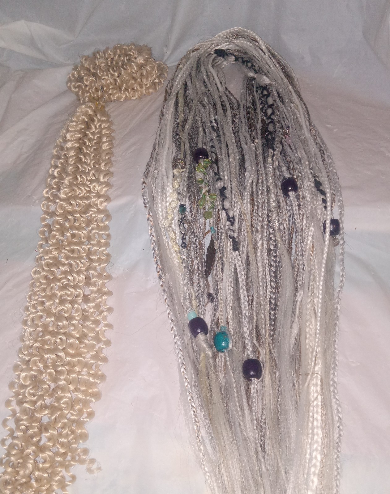 56″ DE dreadlocks White / Gray/ Blonde Synthetic hair Dreads locs/braids Set 60