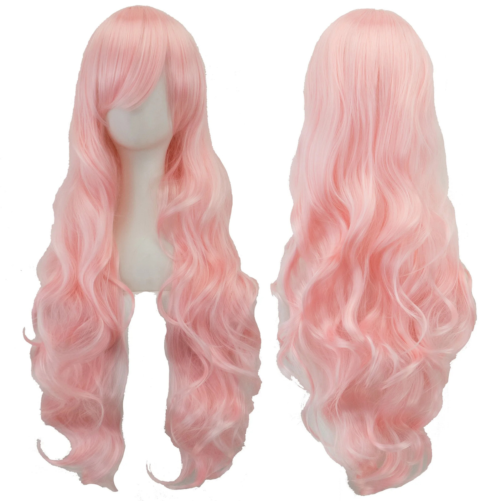 Soowee Curly Long Synthetic Green Wig Pink Black Party Cosplay Wigs Women