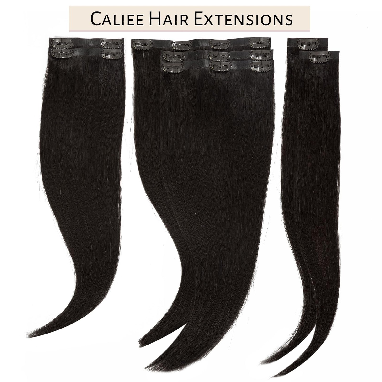 Caliee Clip In Hair Extensions Real Human Hair 18 Inch Ultra Thin Weft Clips On