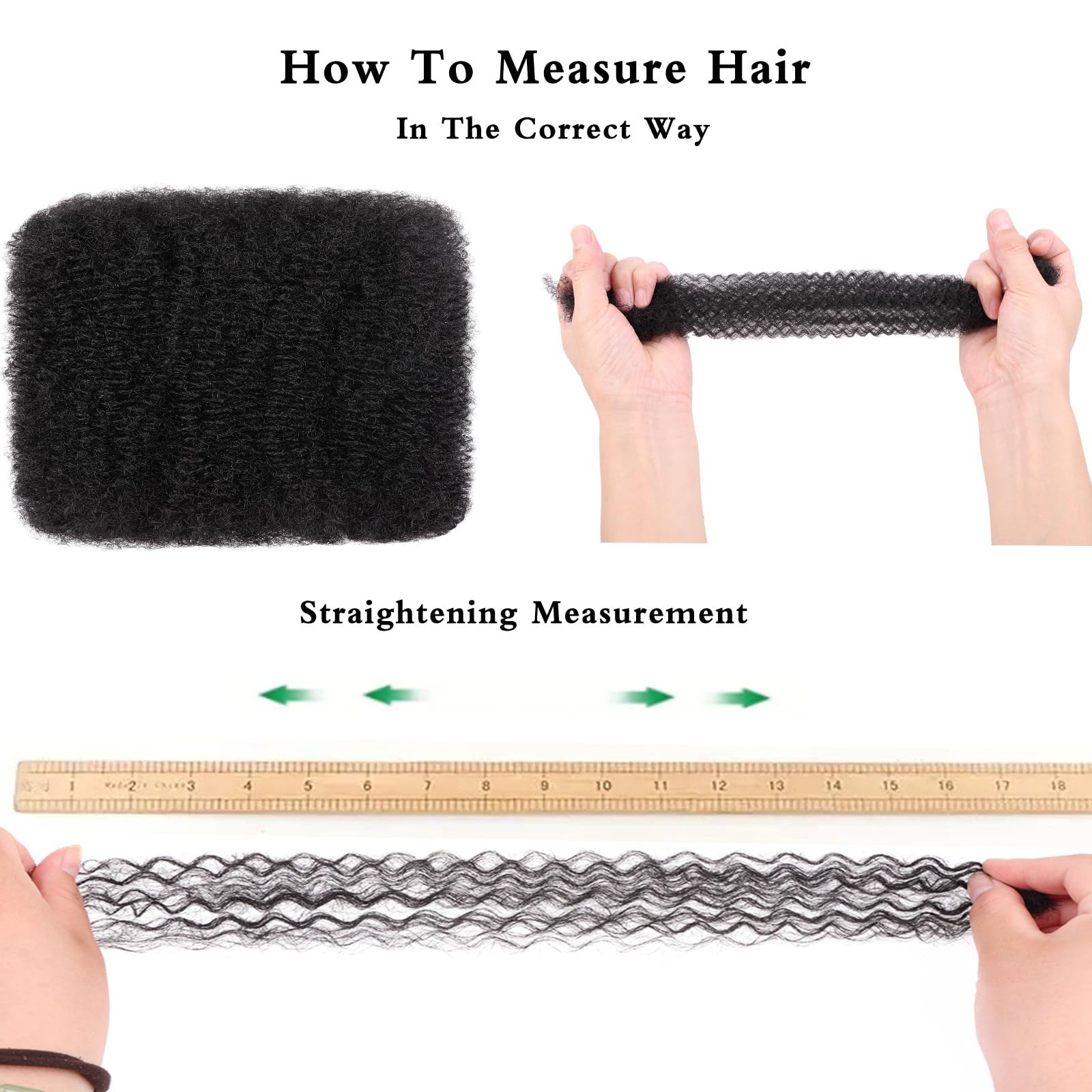 16 Inch 3 Bundles 90g Natural Black Afro Kinky Curly Braiding Bulk Hair For M…