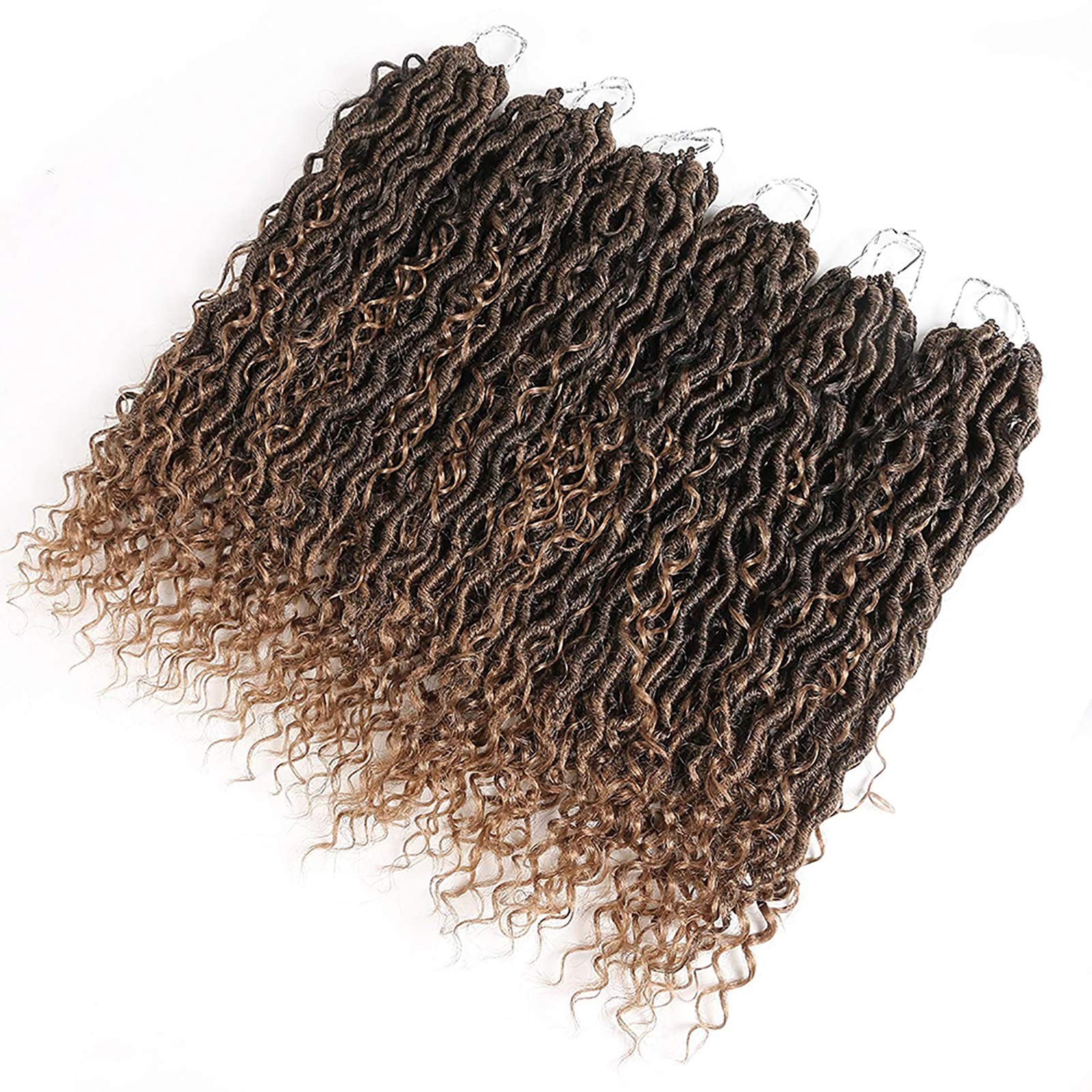 Ahrencan 18″ Boho Goddess Locs Crochet Hair 7 Packs Pre-Looped