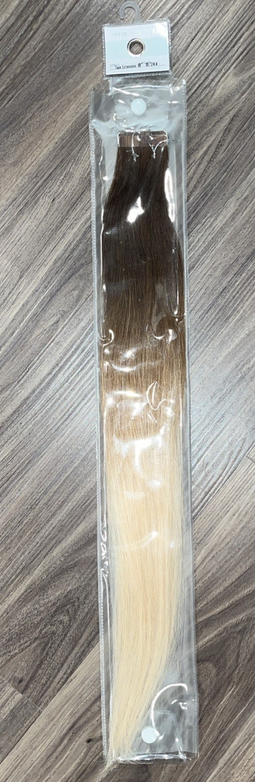 Human Tape In- Hair Couture Extensions 18inch Color #24 Ombré Hair Extensions