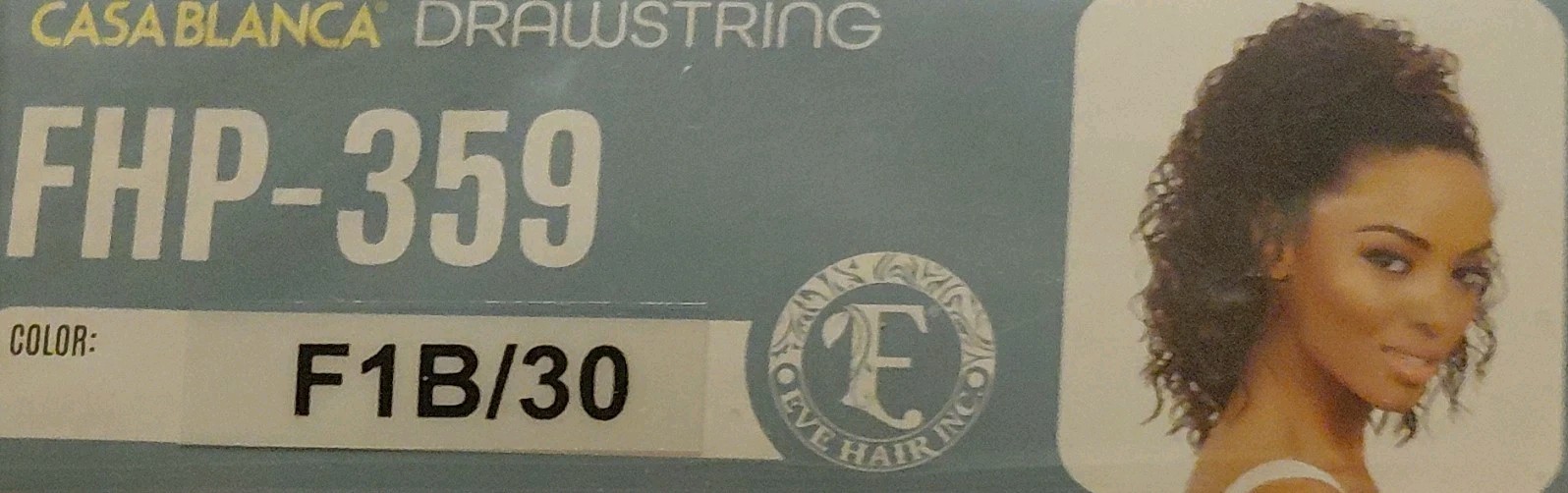EVE HAIR Casablanca Drawstring Wig Curly Free-Part F1B/30 14in FHP-359