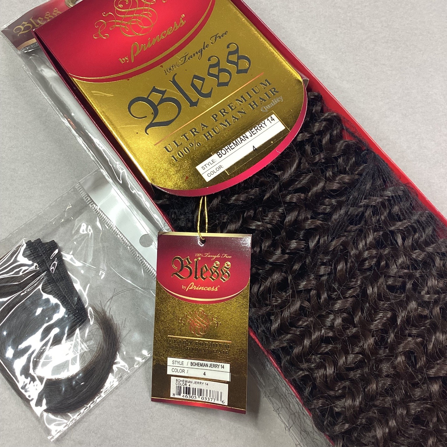 Bless by Princess Bohemian Jerry 14 100% Human Hair Extensions Color 4