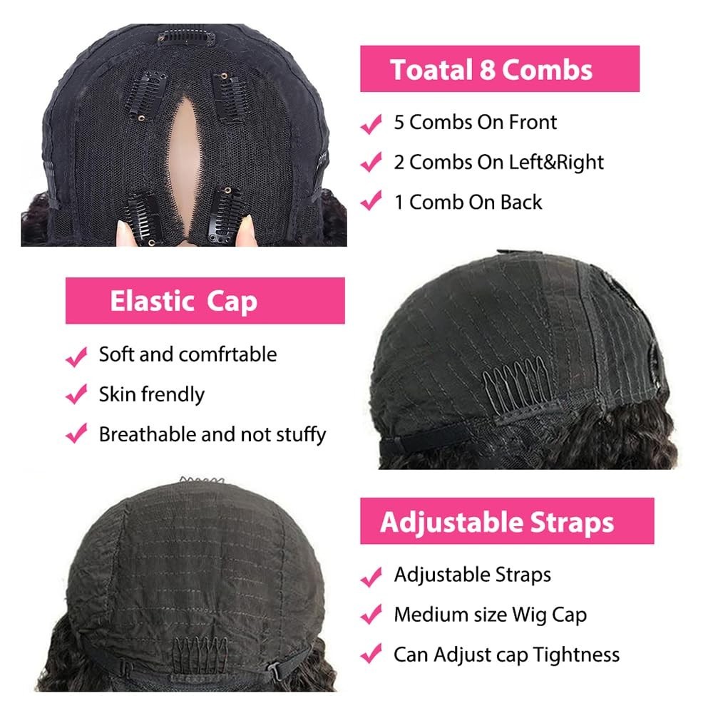 Curly V Part Wig Human Hair Upgrade U Part Wigs Human Hair Wigs for Black Women