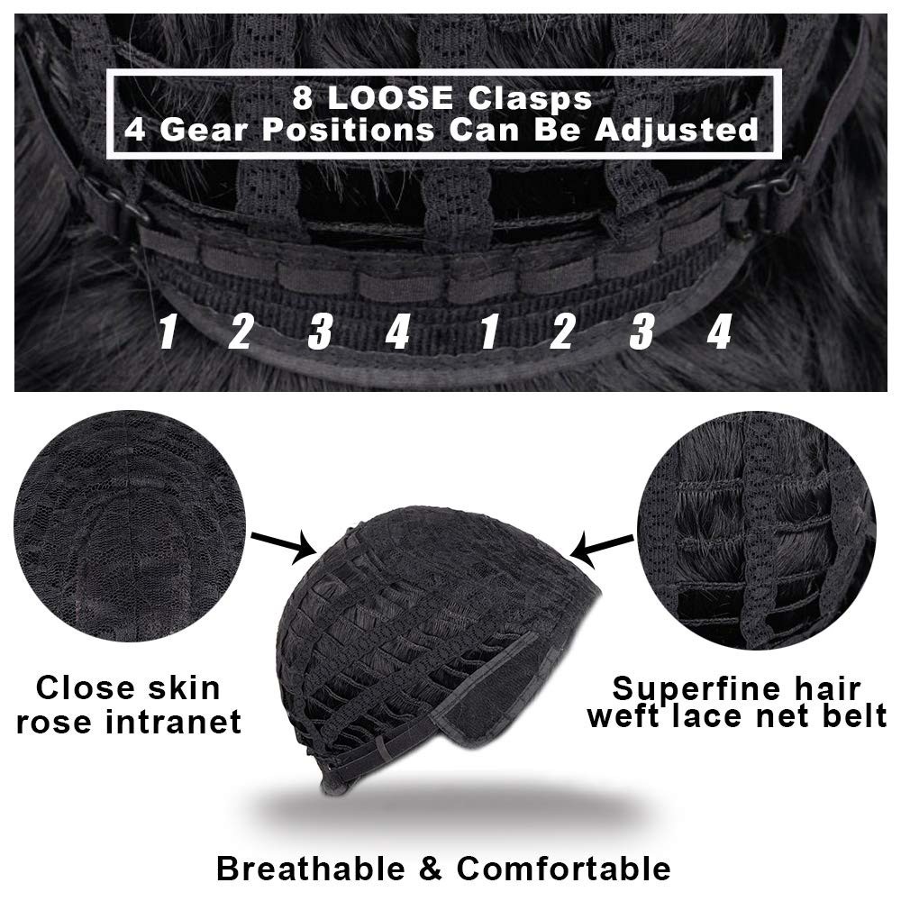 Short Afro Kinky Curl Wig with Bangs – 14-Inch Synthetic Beauty in Ombre Blonde
