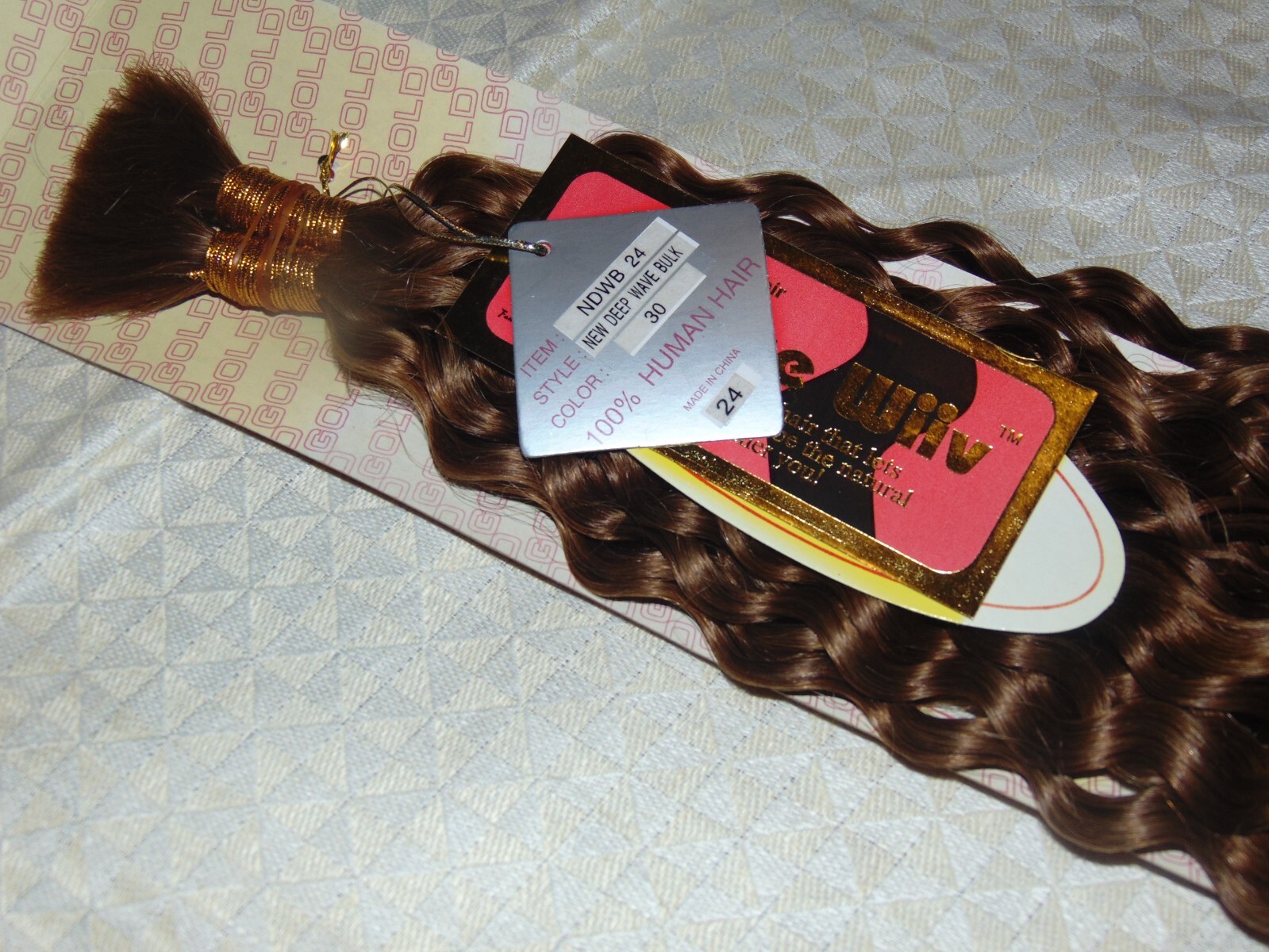 2 Pack Unique Wiiv 100% Human Hair New Deep Wave Bulk 24″ Color 30 ( 4 Bundles)
