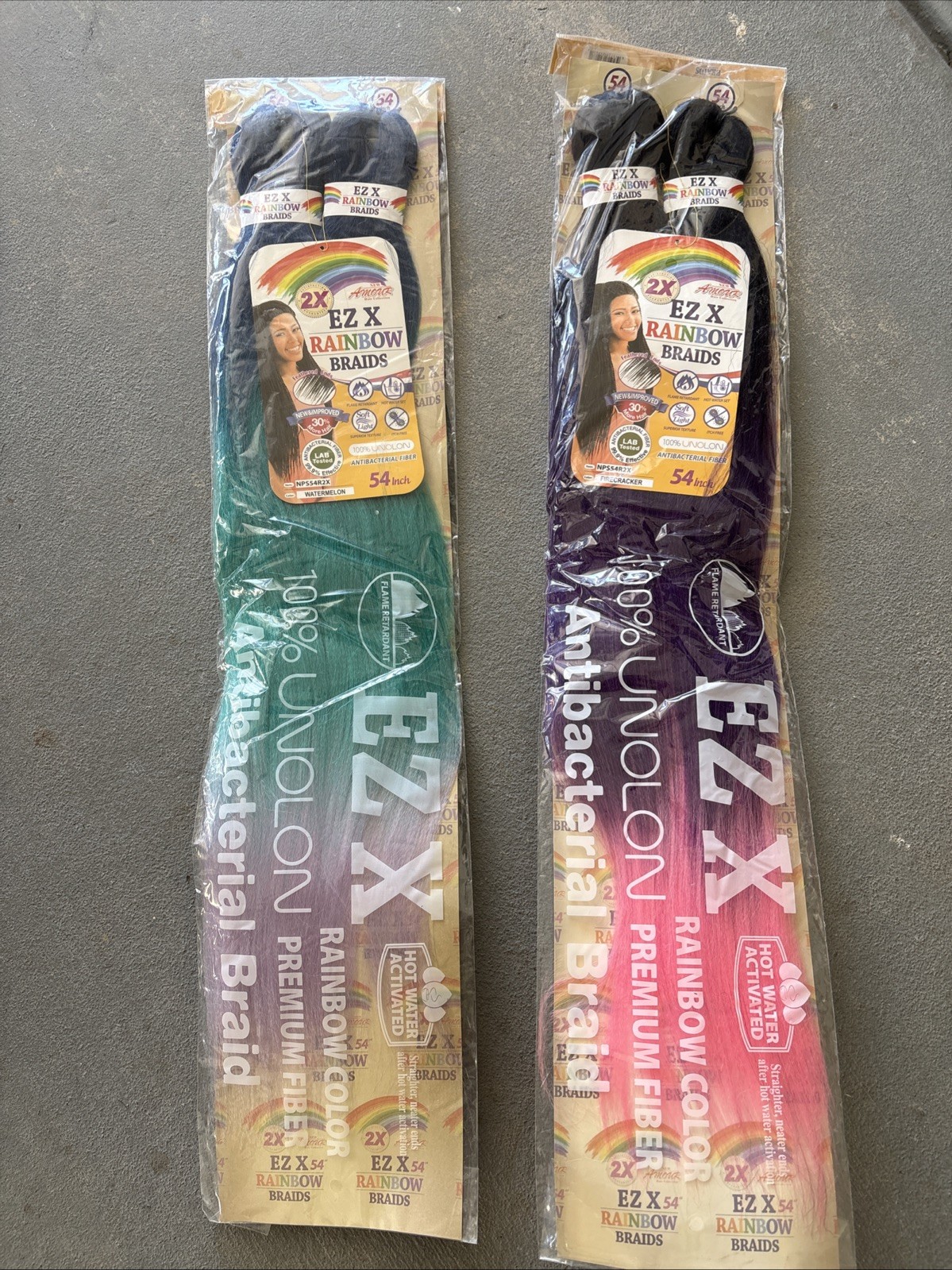 2-2x EZ X RAINBOW BRAIDS Firecracker/Watermelon