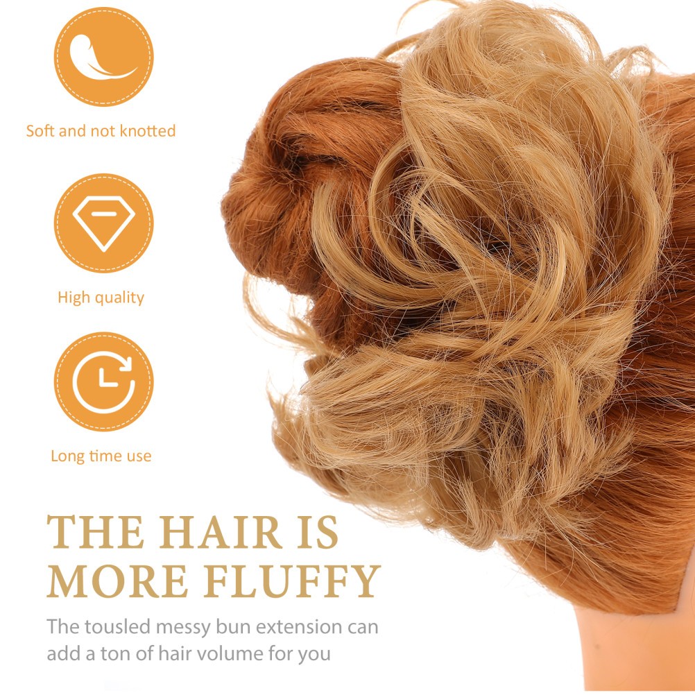 2 Pcs Hair Bun Ropes Curly Hair Simulation Human Hair Piece for Hair Styling