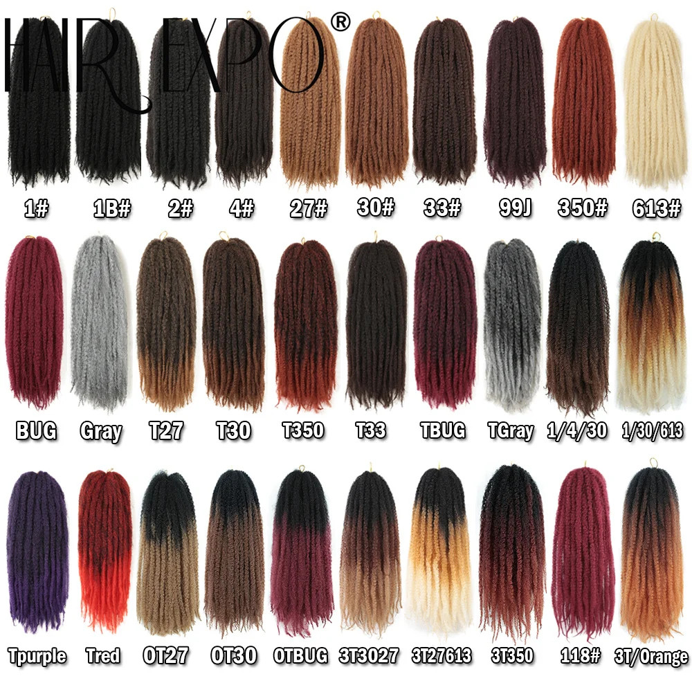 18 Inch Ombre Marley Hair Synthetic Braiding Hair for Afro Kinky Twist Braiding