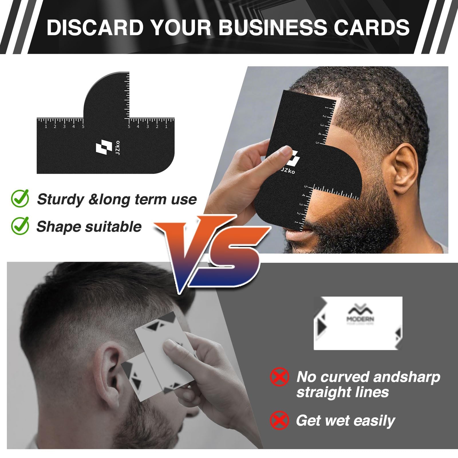 2Pcs Barber Accessories for Hairline Shaping, Enhancement Card for Barbers Reu