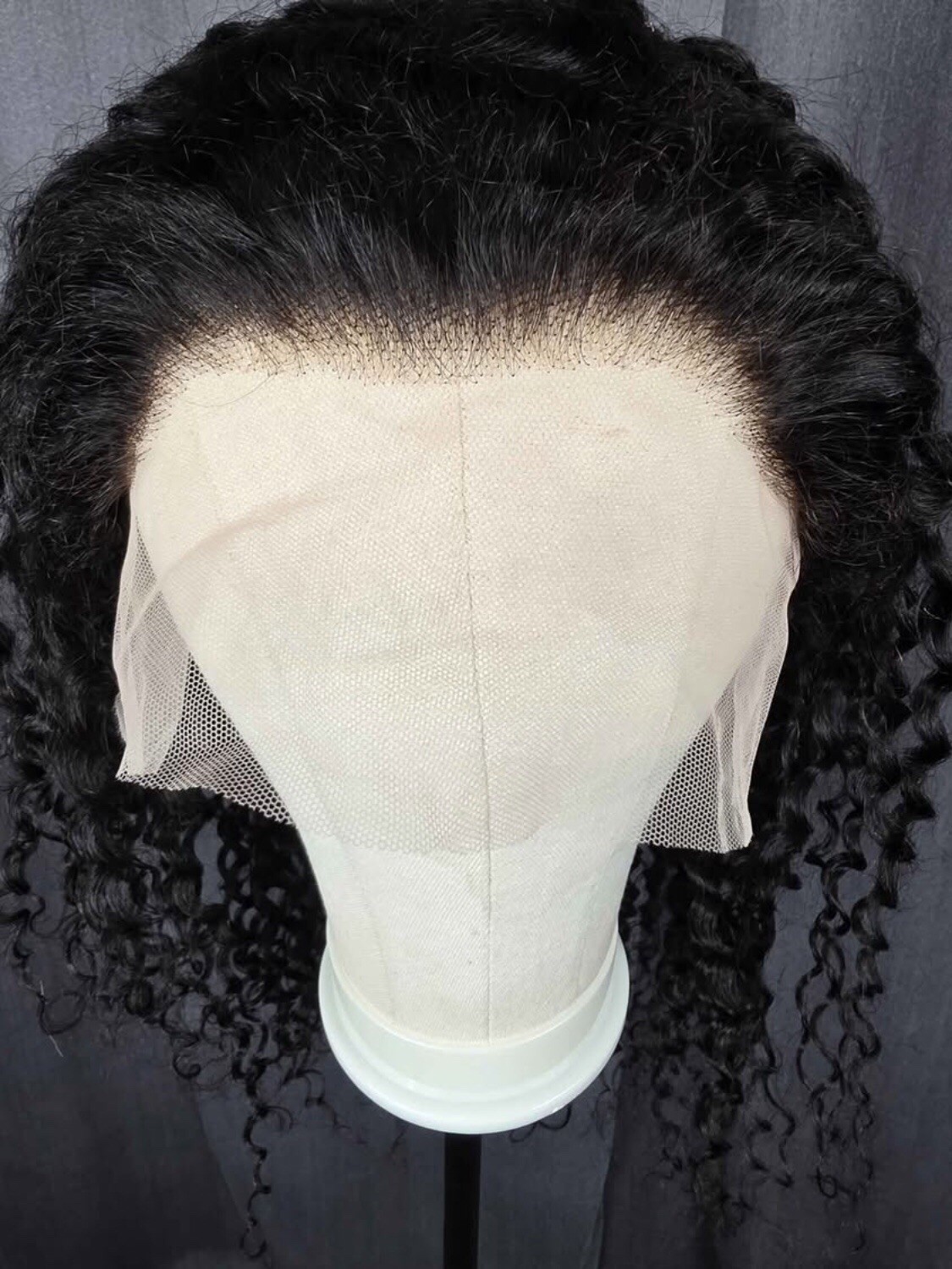 24 inch 13×6 lace front Deep curl preplucked hairline Natural black Human Hair