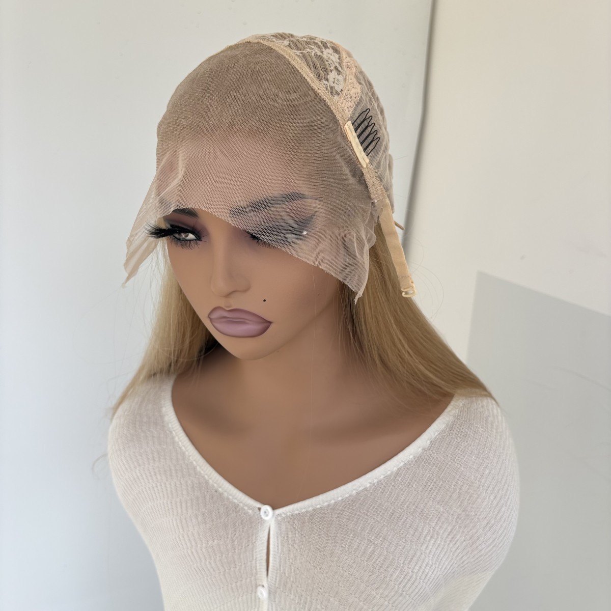 Layered Mixed Blonde Lace Front Wig Natural Long Straight Heat Resistant Hair