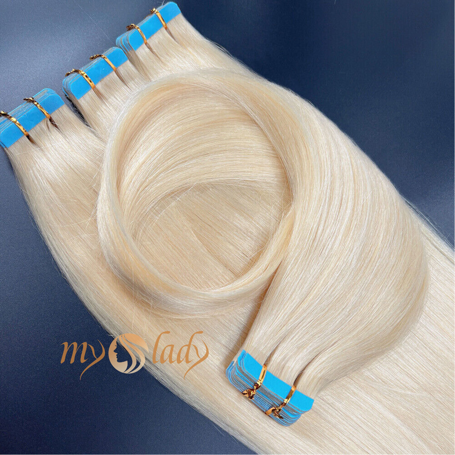 10/20/40/60PCS Tape In Real Remy Human Hair Extensions THICK Full Head Skin Weft