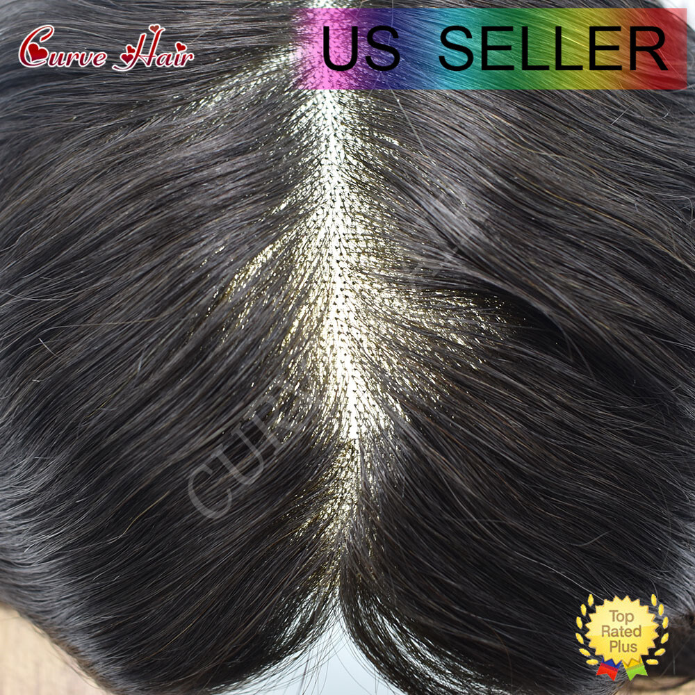 Mens Toupee Human Hair Replacement System French Lace Front Hair Piece