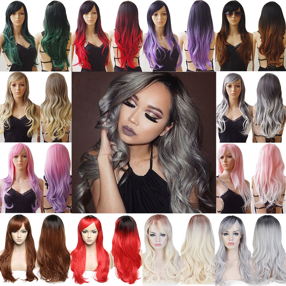 Fashion Cosplay Hair Wig Women Long Straight Curly Party Anime Costume Full Wigs
