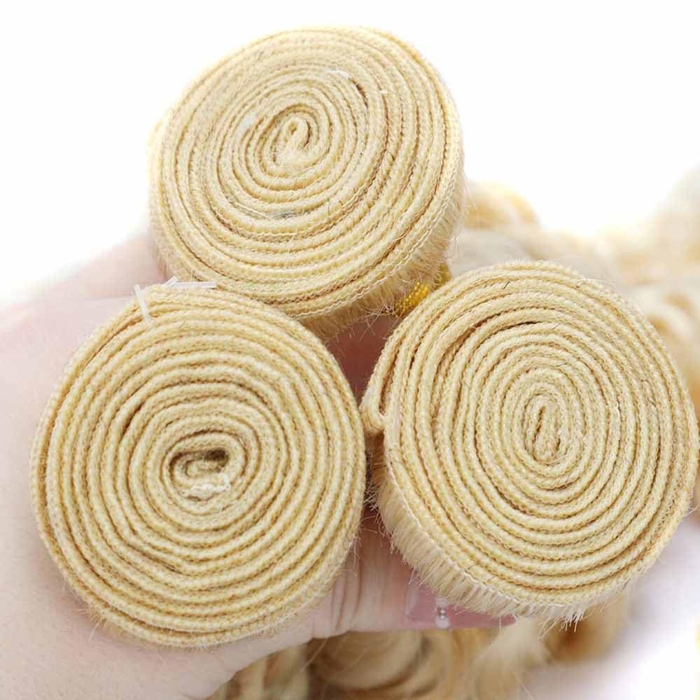 Bafamiya 613 Blonde Bundles Human Hair 24 26 28 Curly Wave Color 613 Human Hair