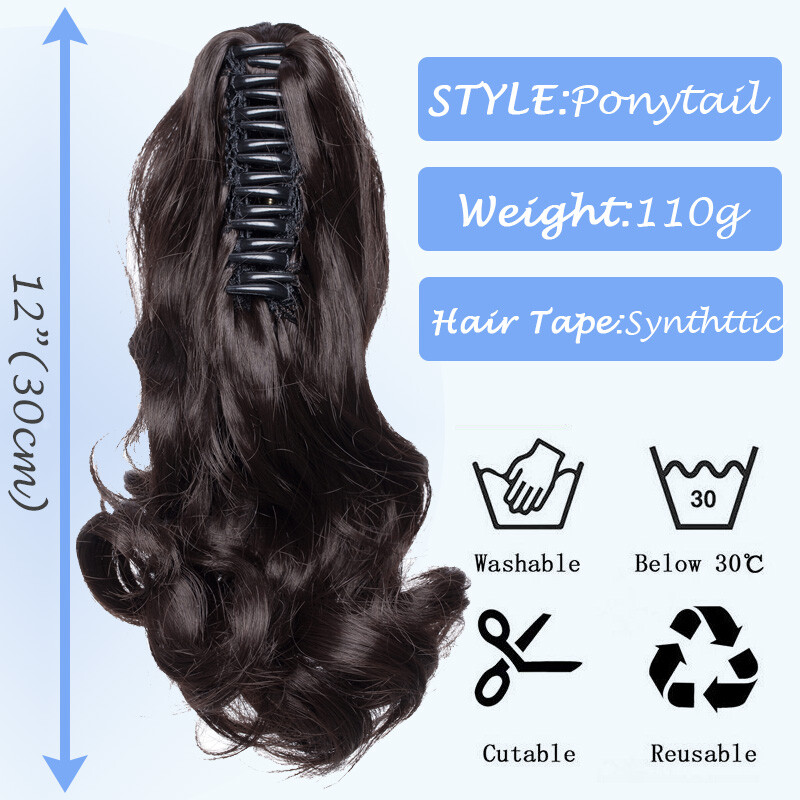 CLEARANCE Claw Clip Short Claw Ponytail Clip In Hair Extensions False Pony Tail